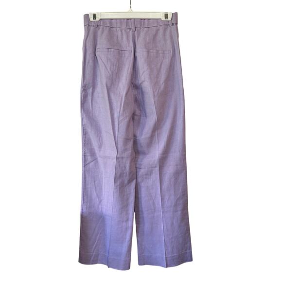 Abercrombie & Fitch Linen Blend Lilac Size Small EUC High Waist Pleated Wide Leg - Picture 11 of 12